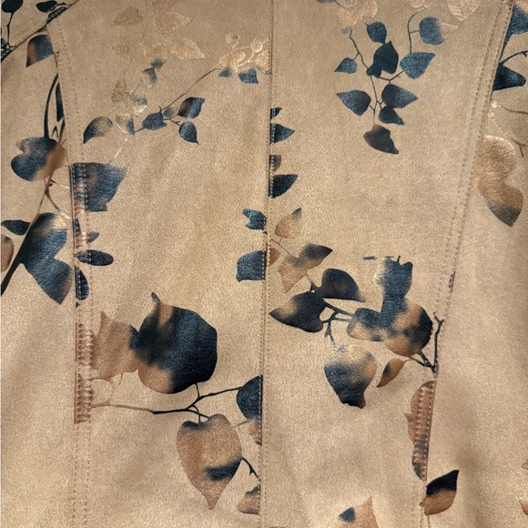 Cato Tan Floral Full Zip Jacket - Picture 14 of 16